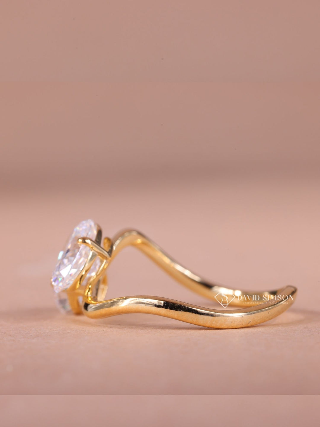 1.50CT Oval & 1.0CT Cushion Cut Moissanite Toi et Moi Diamond Engagement Ring