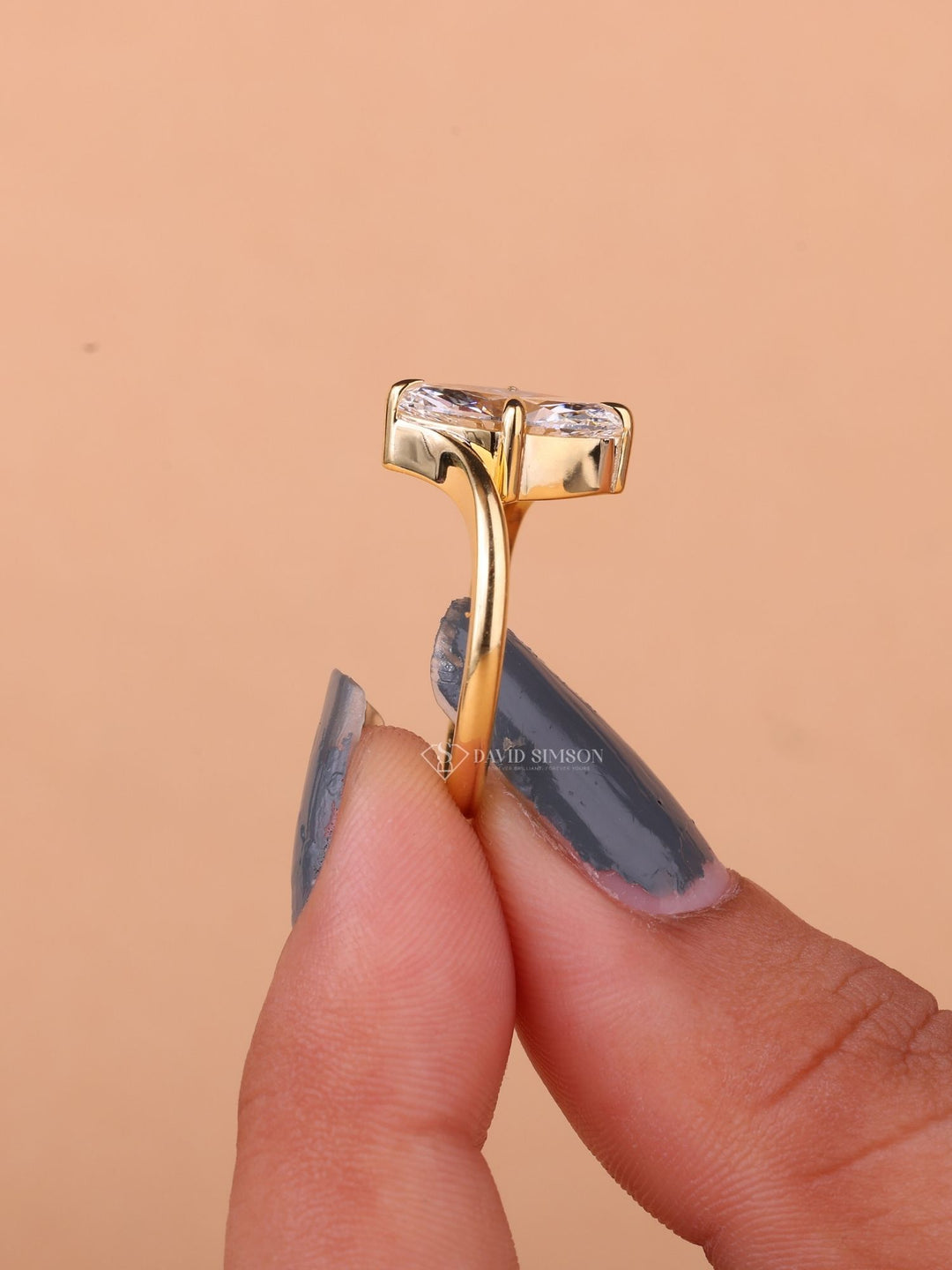 2.0CT-3.0CT Marquise Cut Moissanite Diamond Bypass Engagement Ring