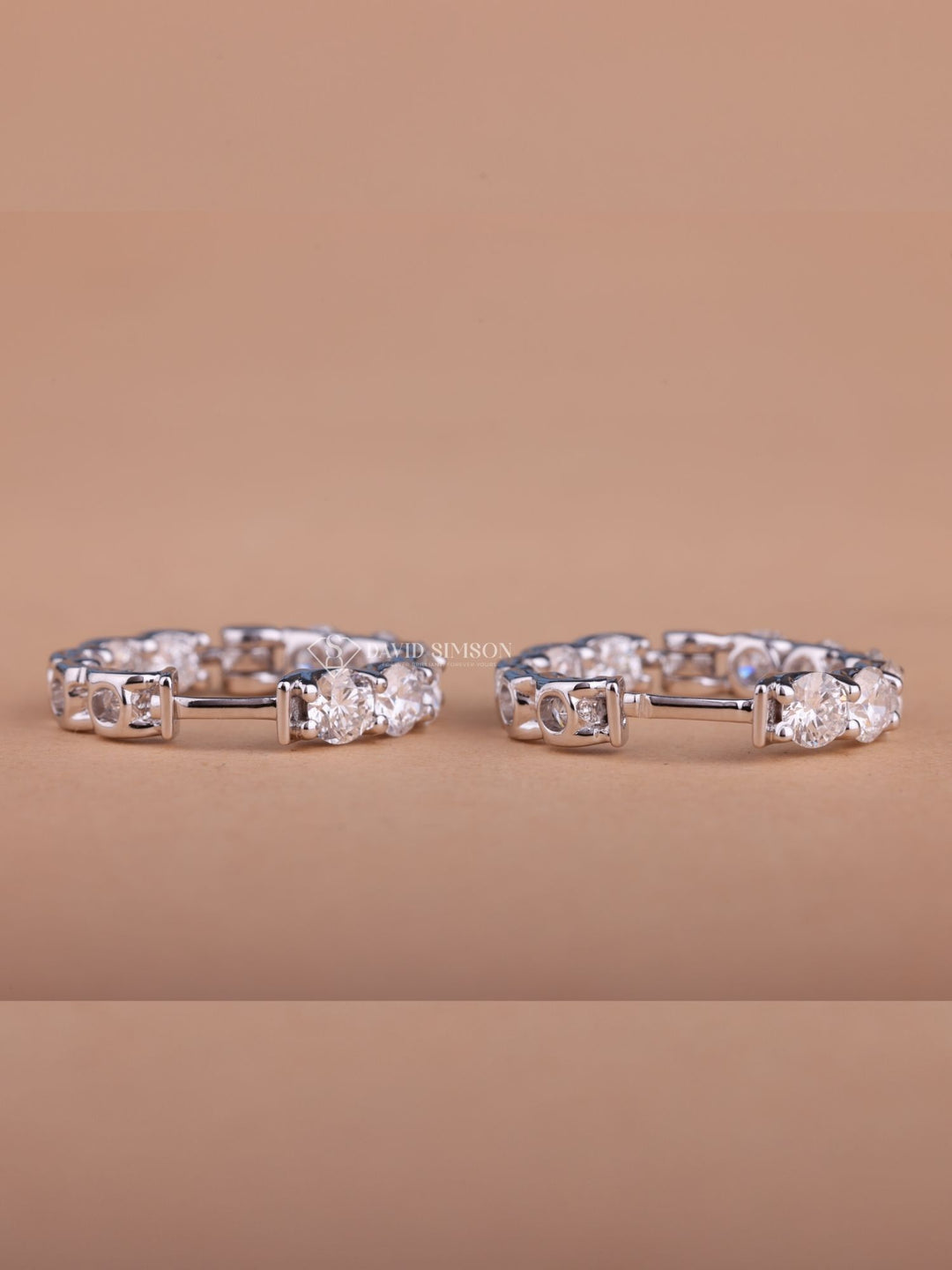 Round Cut Moissanite Diamond Hoops Earrings for Women
