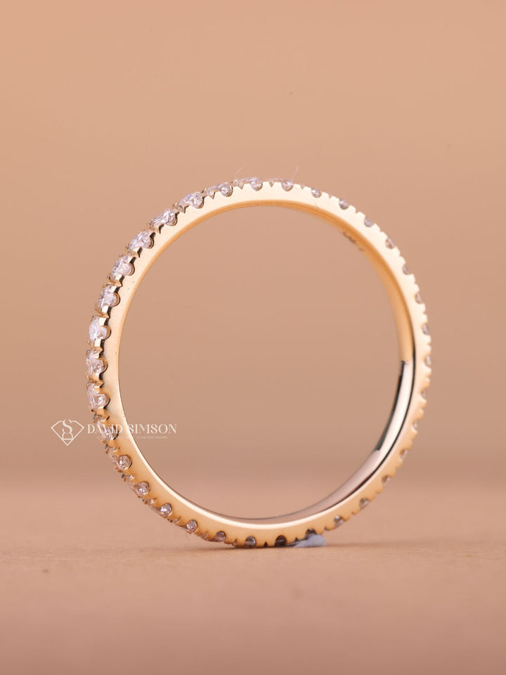 Round Cut Moissanite Diamond Full Eternity Wedding Band