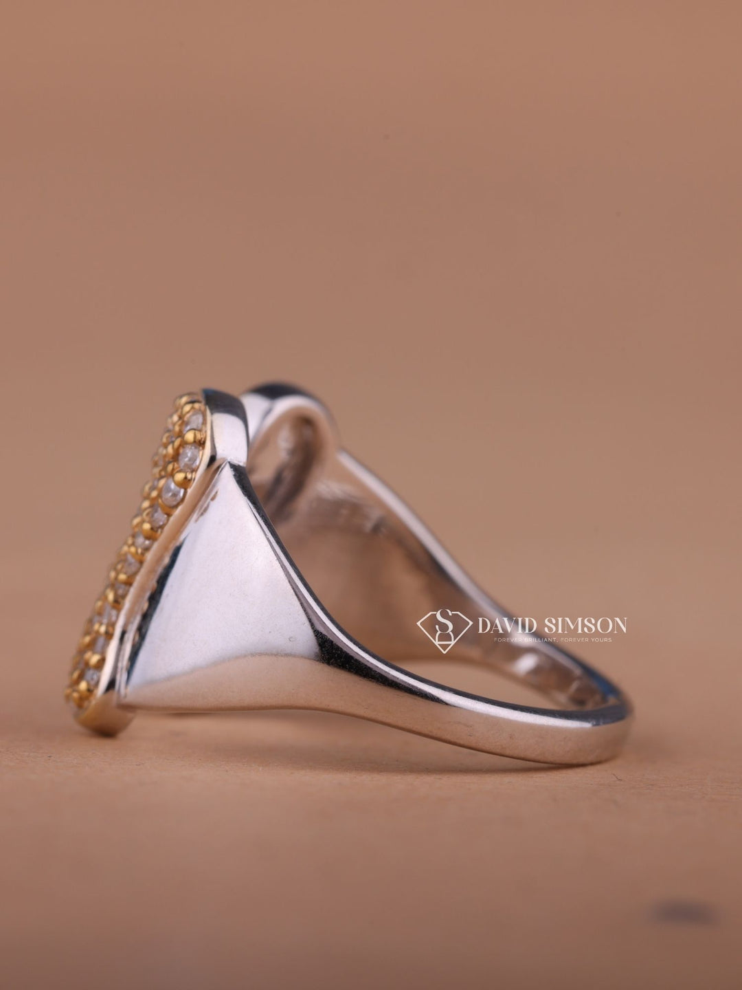 Round Cut Moissanite Diamond N Latter Engagement Ring for Her