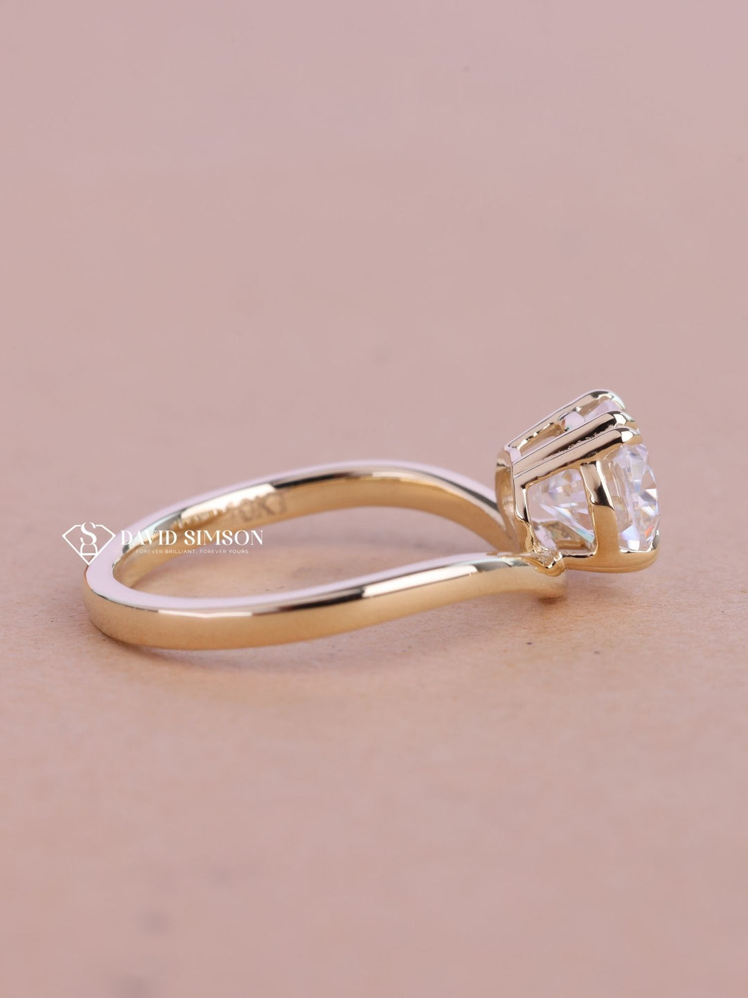 2.50CT-3.50CT East West Oval Cut Moissanite Diamond Wave Engagement Ring