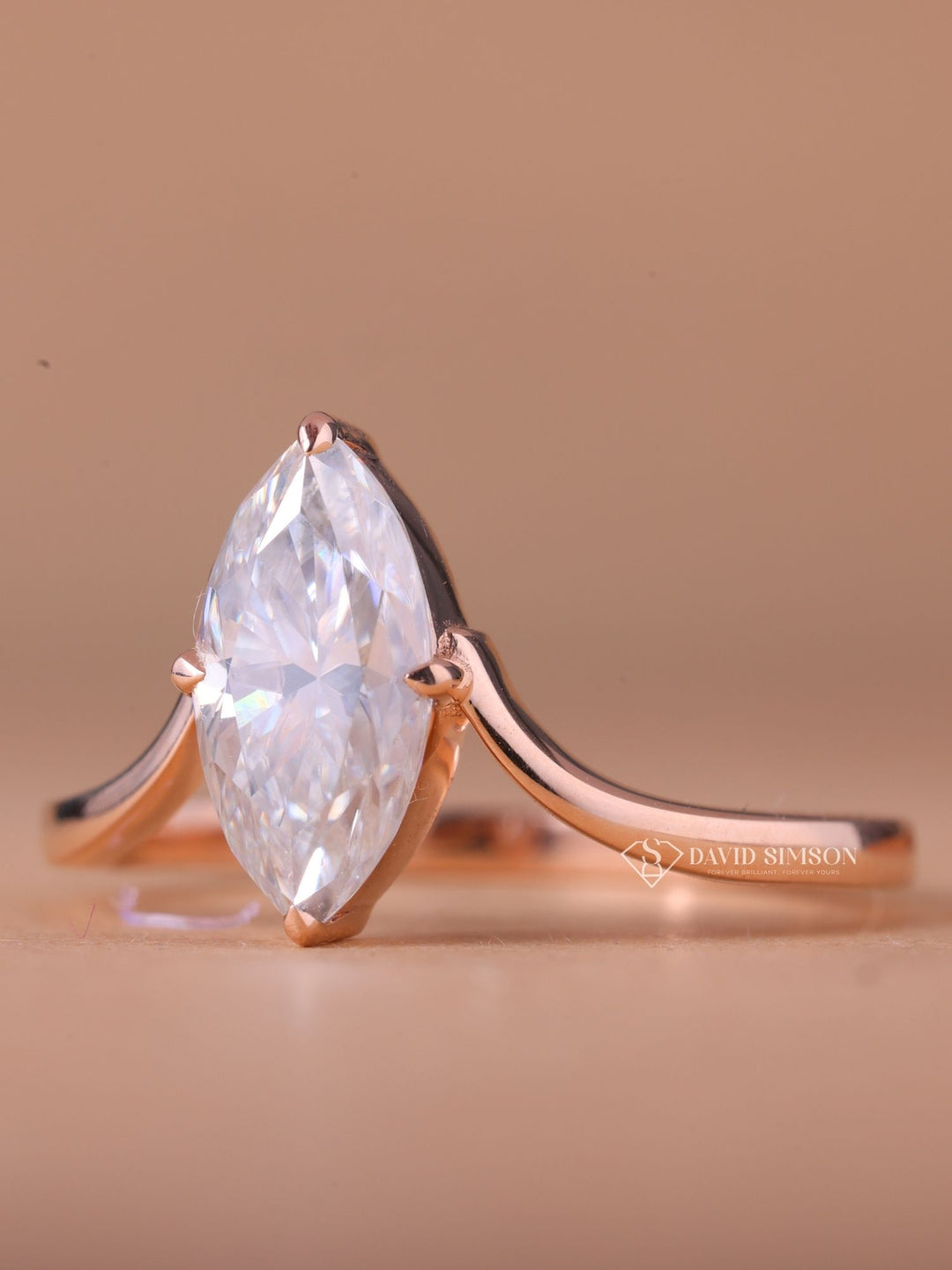 2.0CT-4.0CT Marquise Cut Moissanite Eve Diamond Engagement Ring