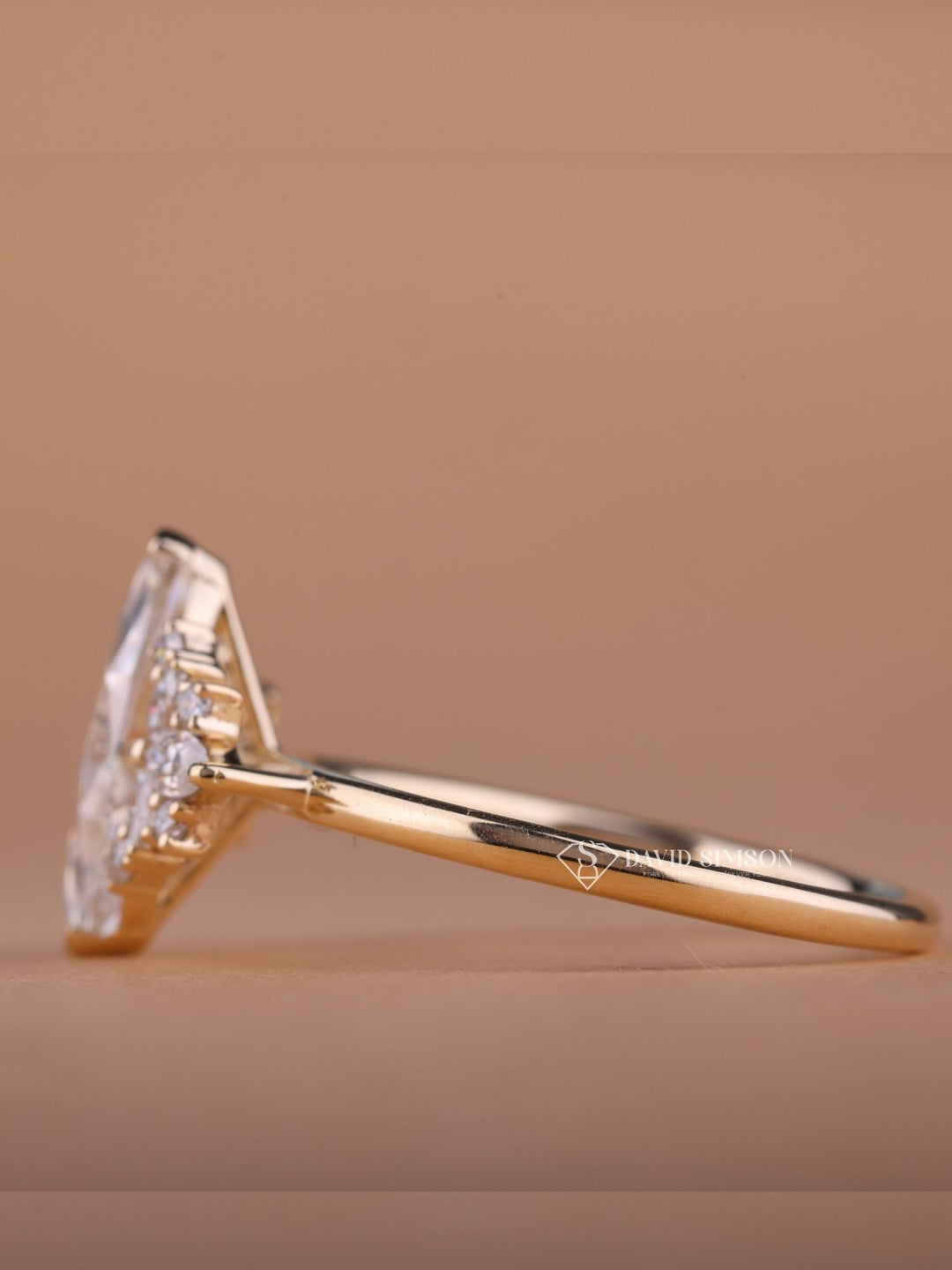 3.0CT-4.0CT Marquise Cut Moissanite Diamond Cluster Engagement Ring