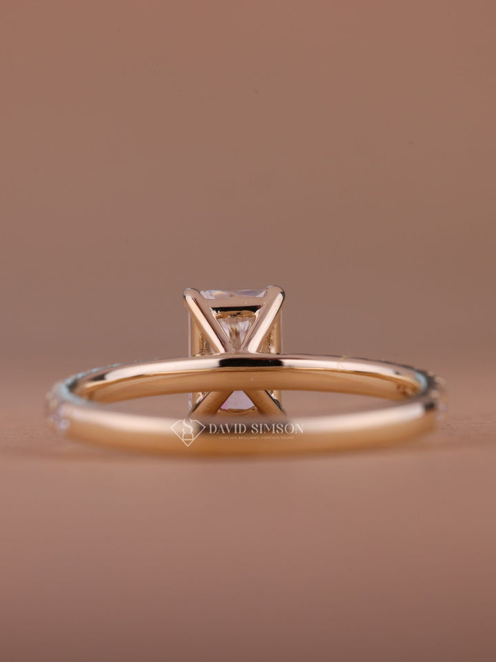 1.50CT-2.50CT Radiant Cut Moissanite Pave Diamond Engagement Ring