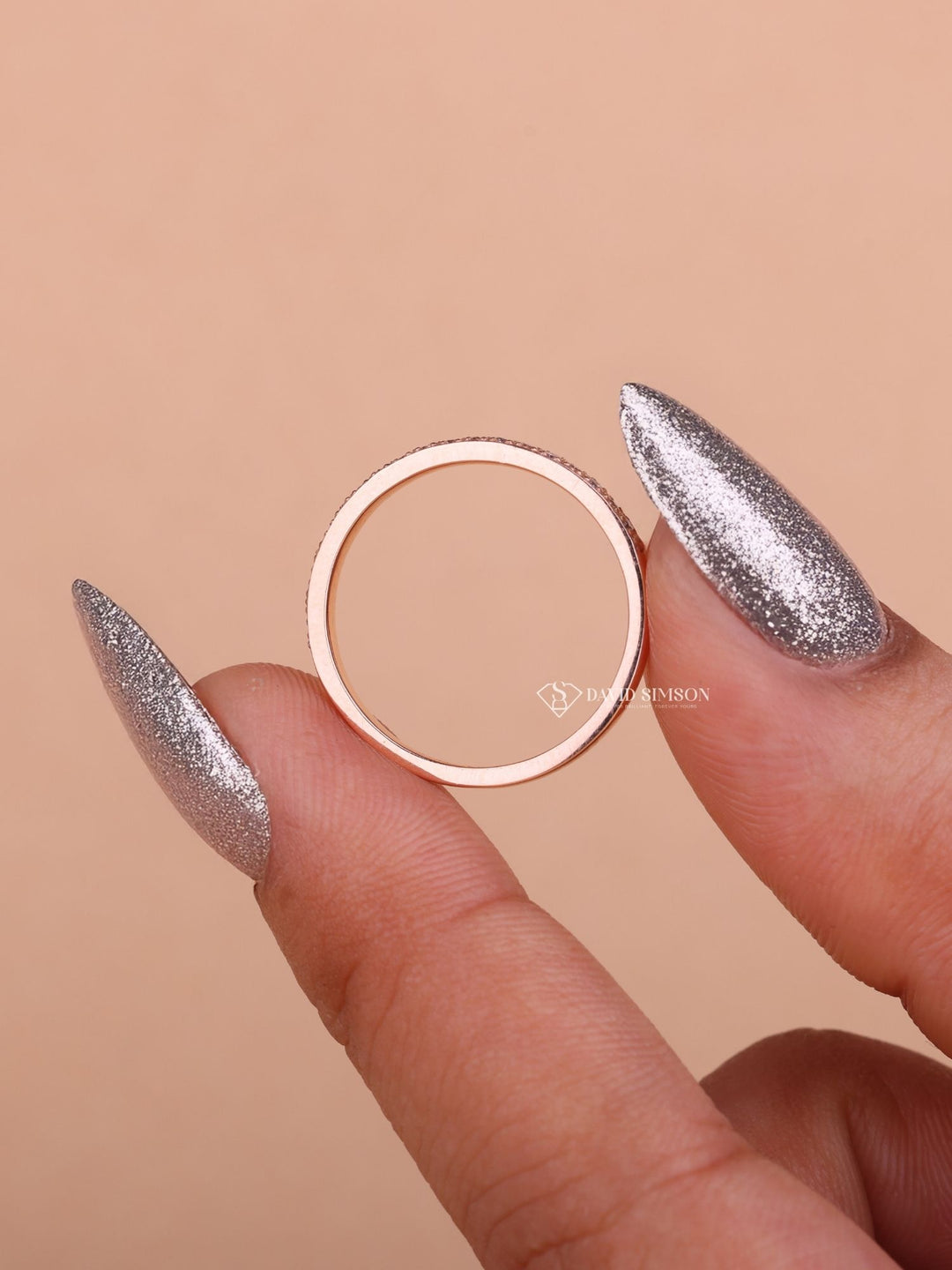 Round Cut Moissanite Diamond Half Eternity Wedding Band for Her