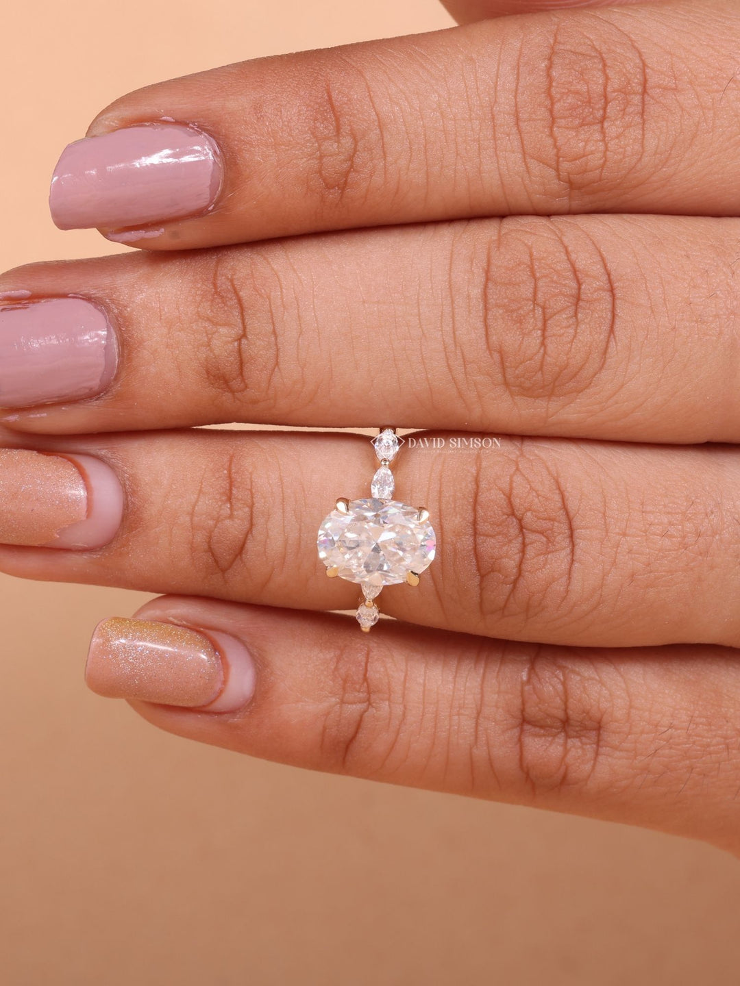 2.0CT-3.0CT Oval Cut Moissanite Diamond Pave Engagement Ring – DAVID SIMSON