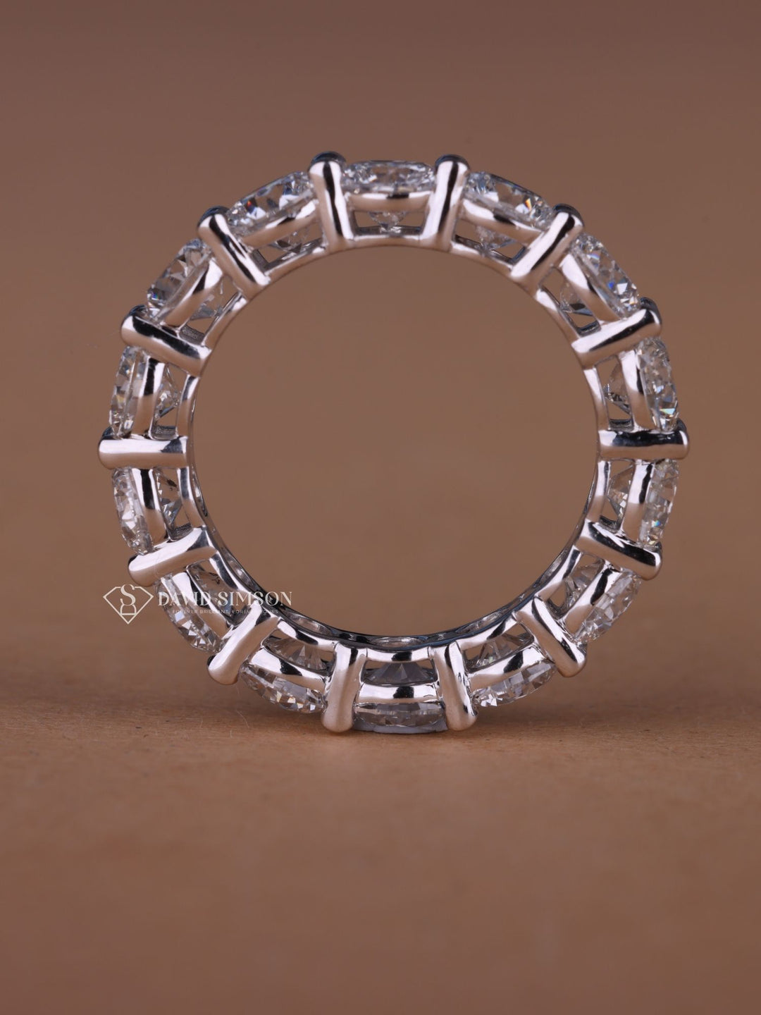 Round Cut Moissanite Diamond Full Eternity Matching Wedding Band