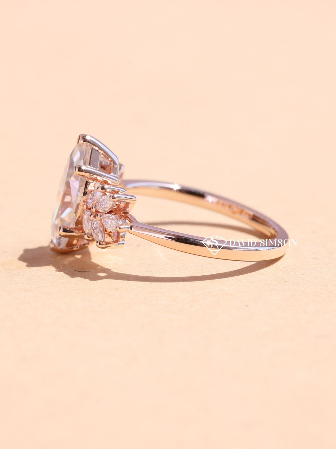 1.50CT-2.50CT Marquise Cut Moissanite Diamond Cluster Engagement Ring