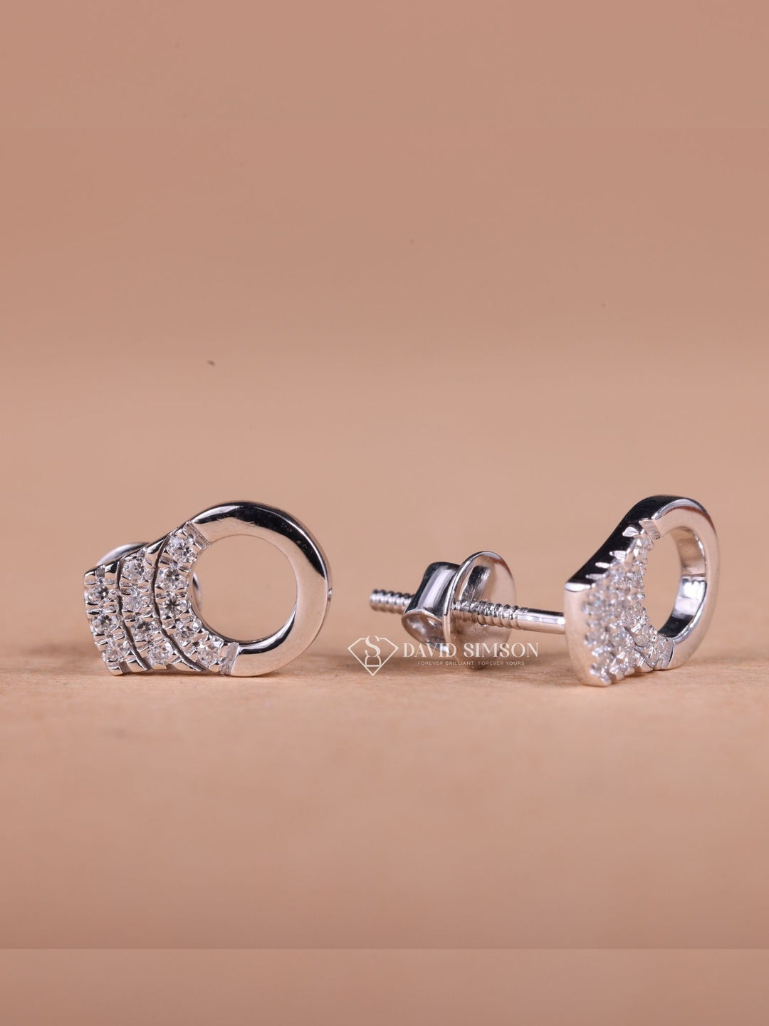 Round Cut Moissanite Diamond handcuffs Earrings for Women