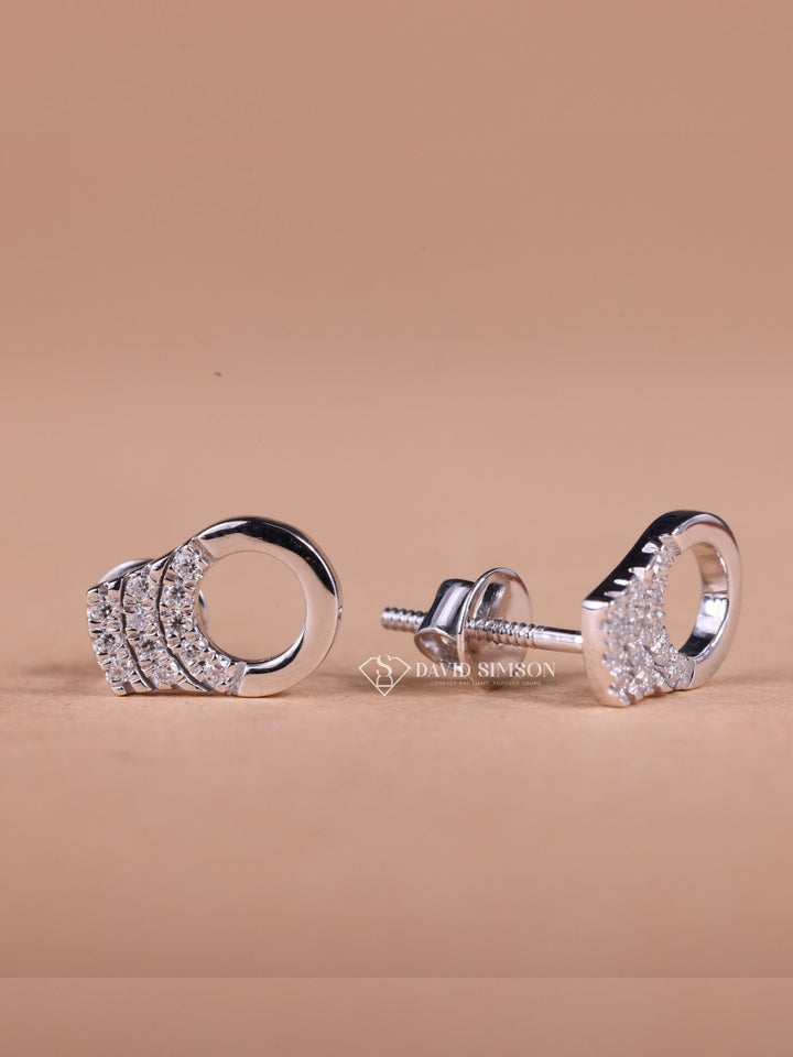 Round Cut Moissanite Diamond handcuffs Earrings for Women