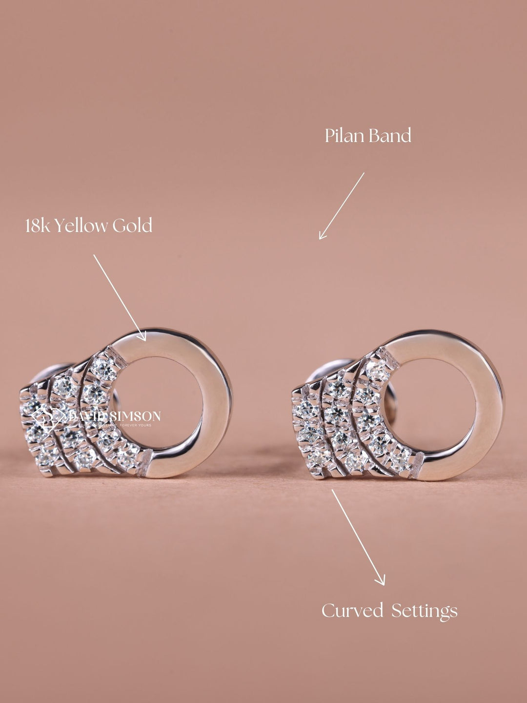 Round Cut Moissanite Diamond handcuffs Earrings for Women