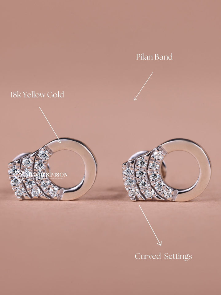 Round Cut Moissanite Diamond handcuffs Earrings for Women