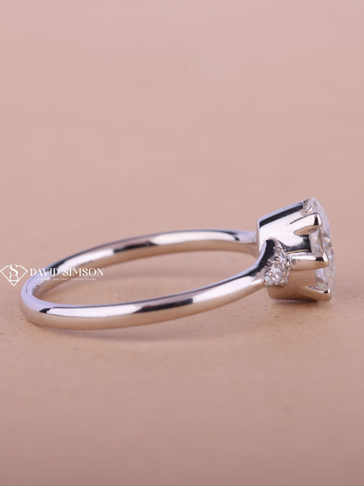 2.0CT-4.0CT Oval Cut Moissanite Cluster Diamond Engagement Ring