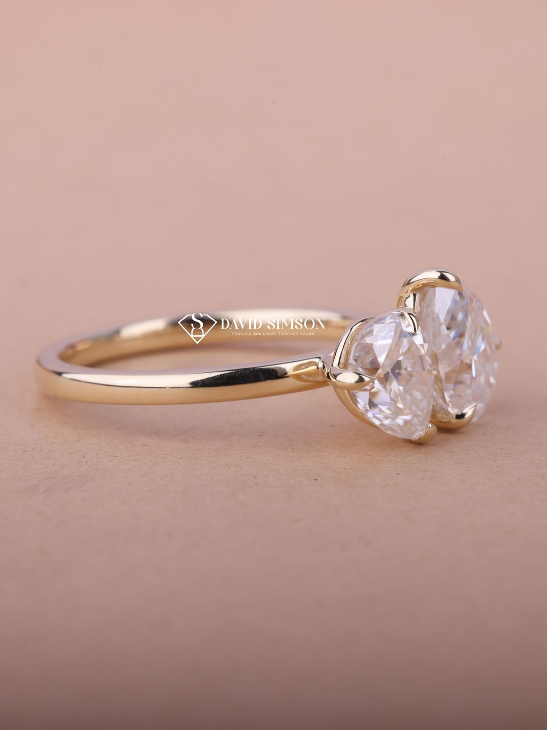 1.50CT-2.50CT Pear Cut Moissanite Toi et Moi Diamond Engagement Ring