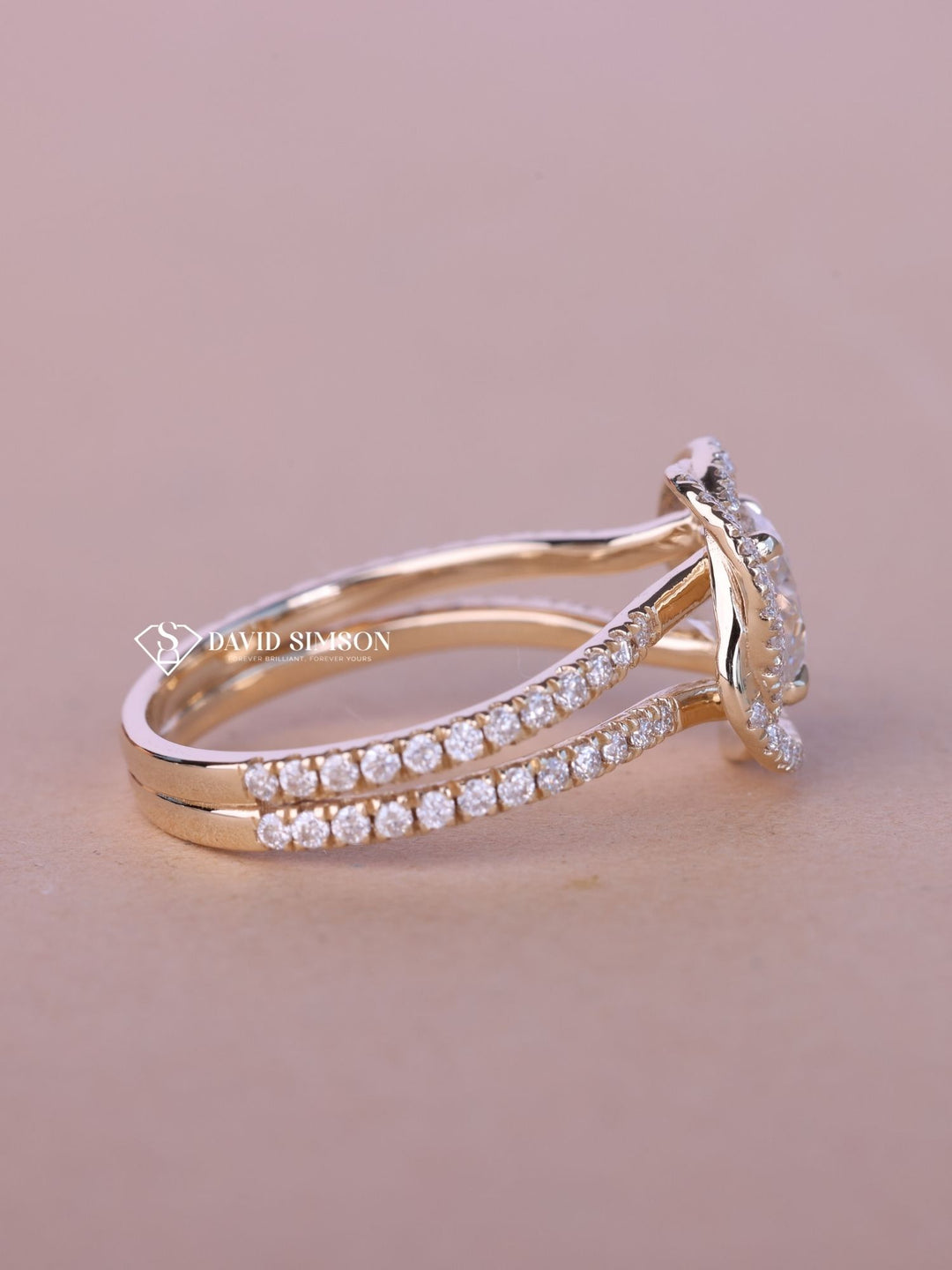 0.50CT-1.50CT Round Cut Moissanite Flower Halo Diamond Engagement Ring