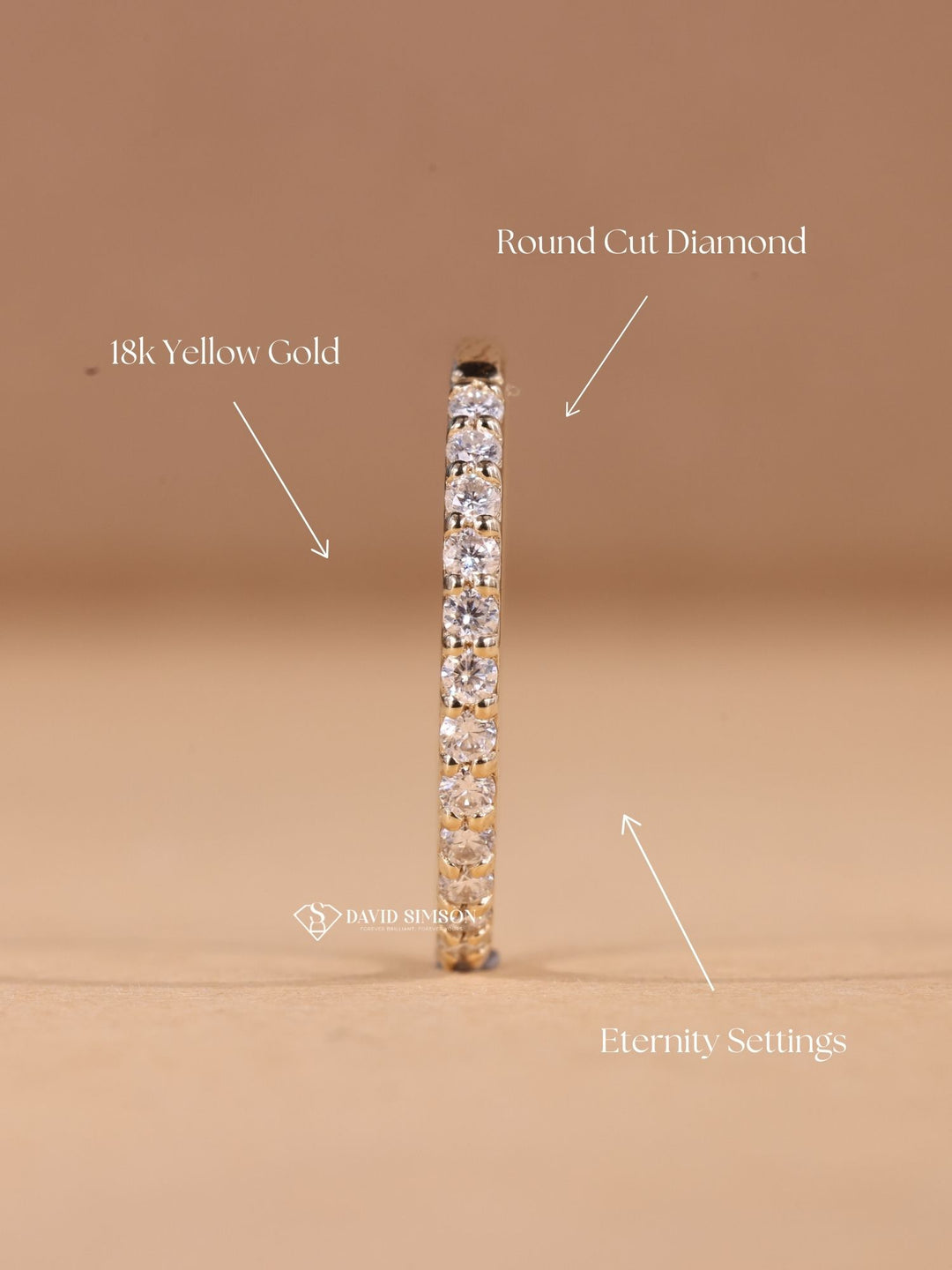 Round Cut Moissanite Diamond Stacking Half Eternity Wedding Band