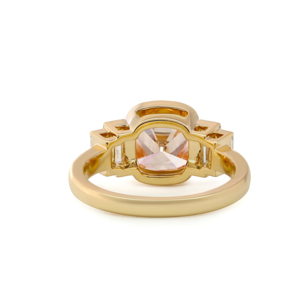 Peach Wedding Ring
Antique Style Cluster
Dainty Peach Ring
High Sparkle Moissanite
Warm Tone Engagement
Handcrafted Bridal Ring
