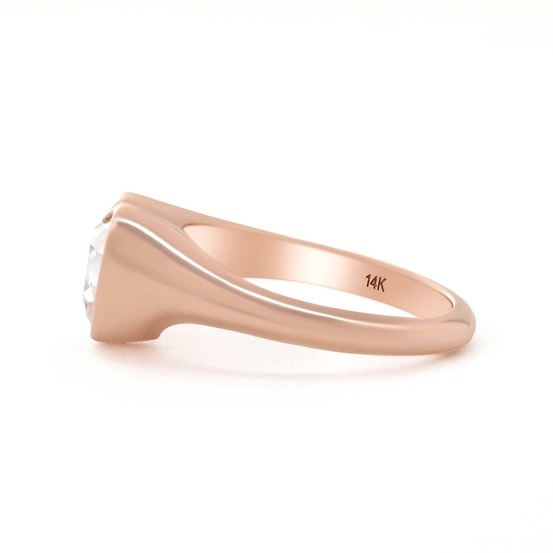 Protective Bezel Ring
Pink Heart Solitaire
Sustainable Jewelry
Fancy Color Moissanite
