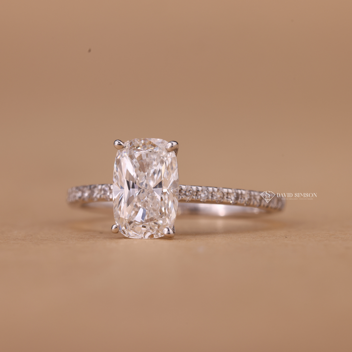 Radiant Style Cushion Ring
Eco-Friendly Moissanite
White Gold Cushion Ring
