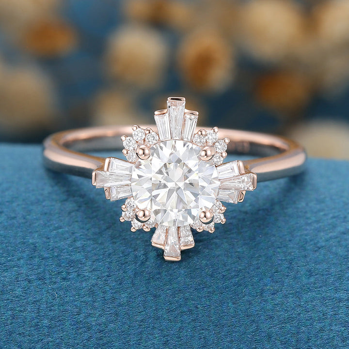 round-shaped-moissanite-vintage-cluster-engagement-ring