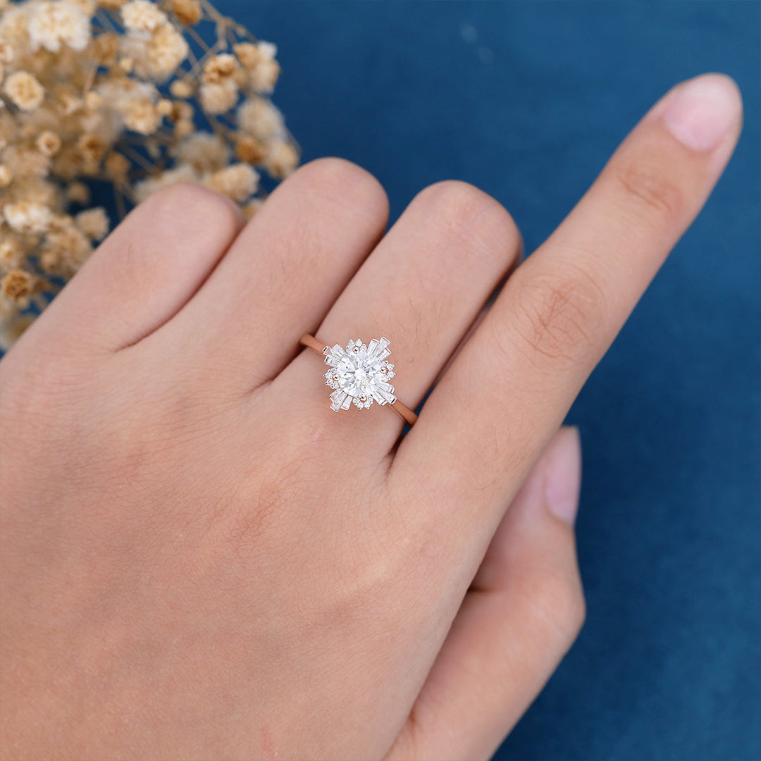 round-shaped-moissanite-vintage-cluster-engagement-ring