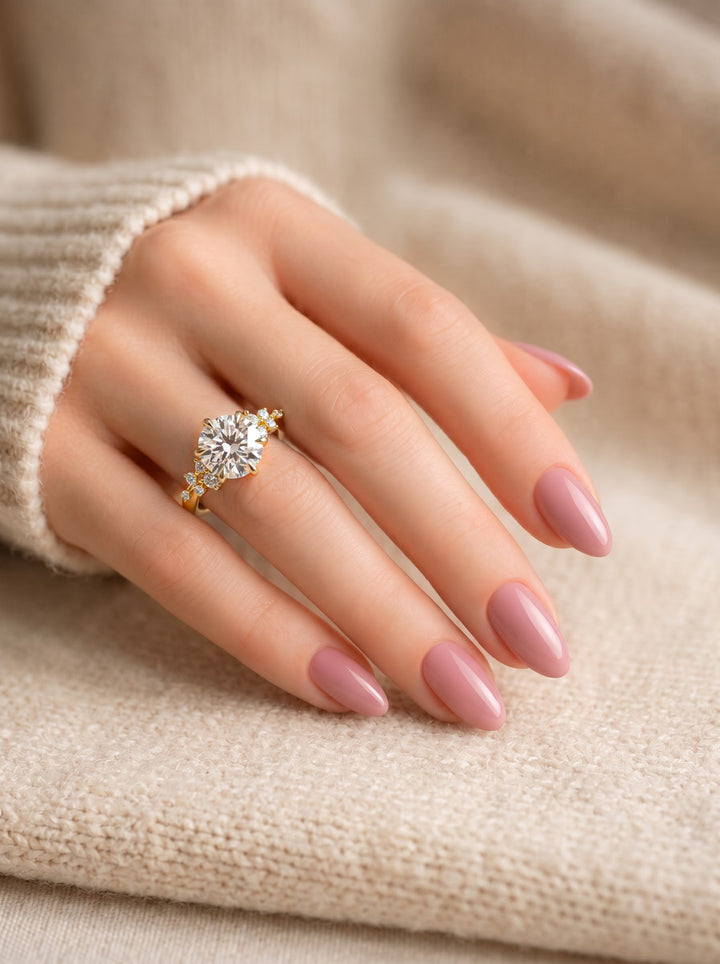 2.0CT-3.0CT Round Lab Grown Diamond Cluster Engagement Ring