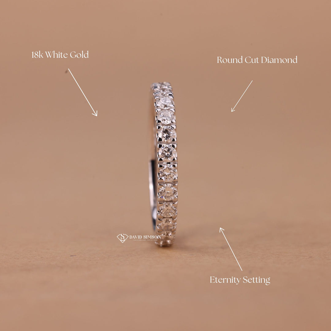 Full Eternity Ring
Dainty Wedding Band
Moissanite Anniversary Band
Bridal Stacking Ring
Thin Eternity Band
