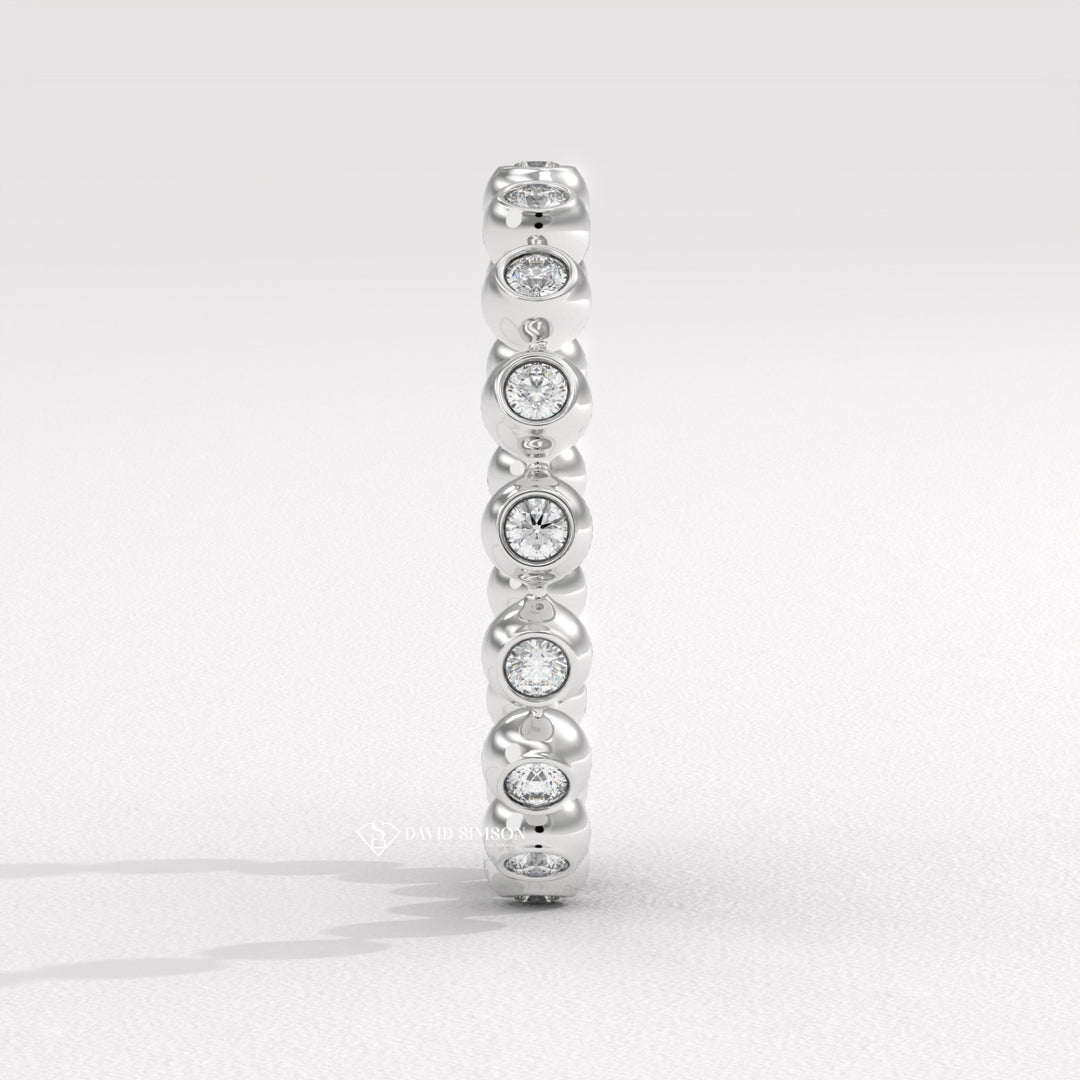 Low Profile Ring
Flush Set Ring
Round Cut Bezel
Dainty Bubble Ring