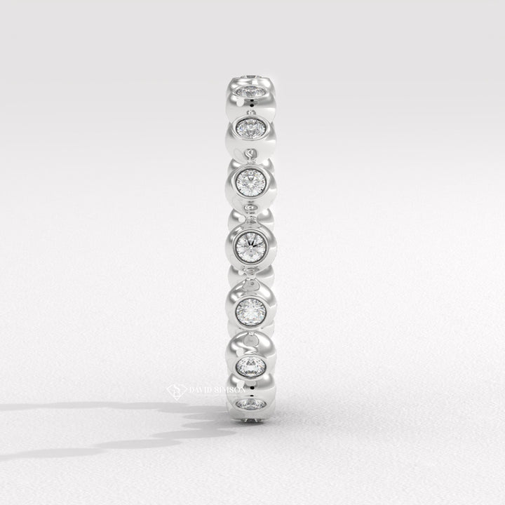 Low Profile Ring
Flush Set Ring
Round Cut Bezel
Dainty Bubble Ring