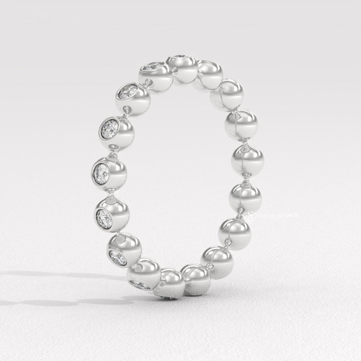 Low Profile Ring
Flush Set Ring
Round Cut Bezel
Dainty Bubble Ring