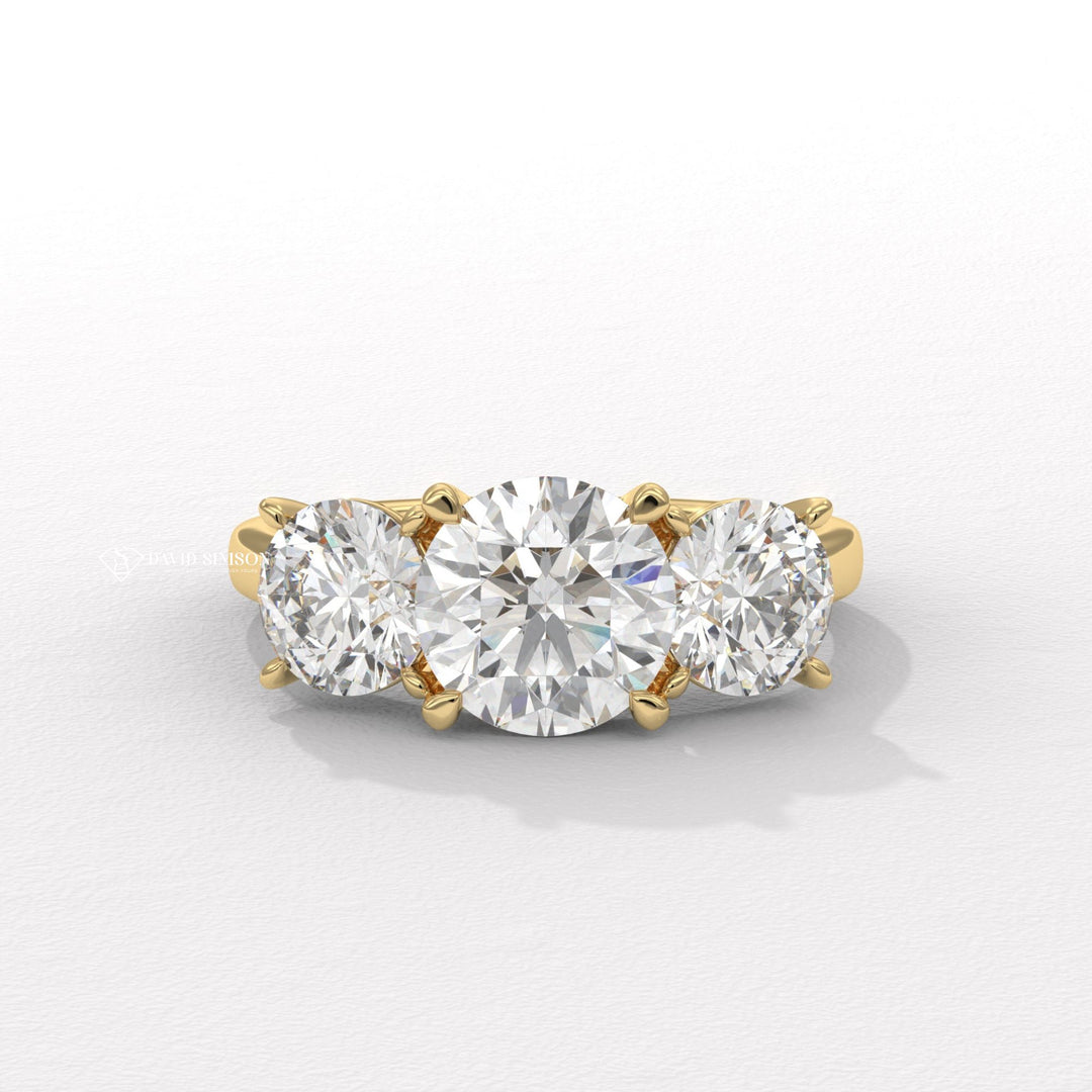 Round Cut Engagement Ring
Three Stone Round Ring
3 Stone Engagement Ring
Round Moissanite Ring