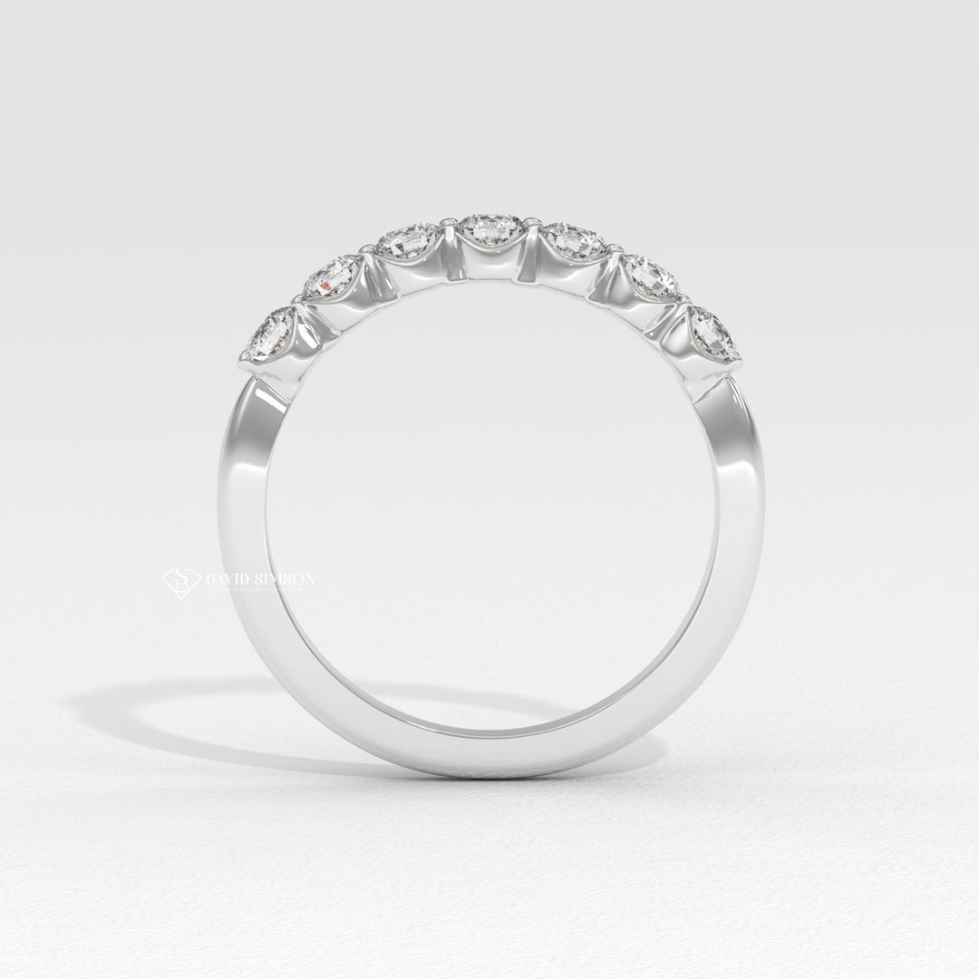 Unique Wedding Band
Minimalist Bubble Ring
Low Profile Ring
Round Cut Half Eternity
