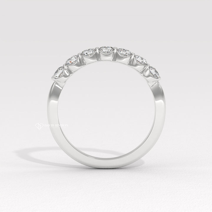 Unique Wedding Band
Minimalist Bubble Ring
Low Profile Ring
Round Cut Half Eternity