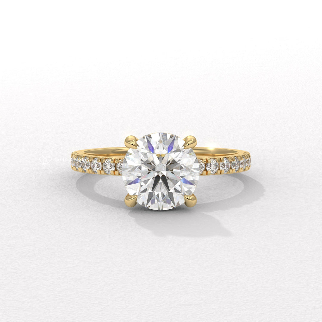 Round halo engagement ring, Round pave engagement ring, Round vintage engagement ring, Round classic engagement ring, Round modern engagement ring, Round three-stone engagement ring, 