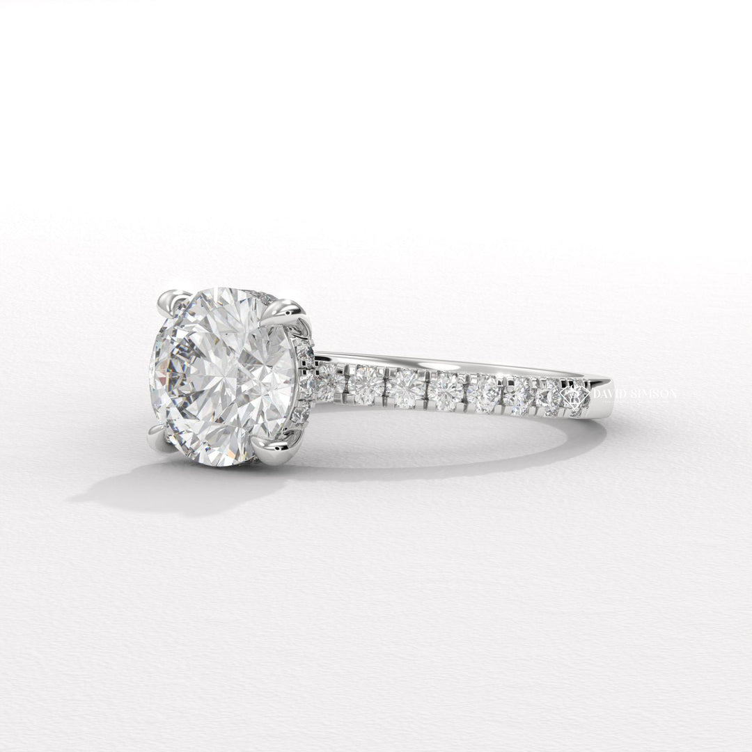 Round exclusive engagement ring, Round engraved engagement ring, Round halo diamond engagement ring, Round solitaire diamond engagement ring, Round unique diamond engagement ring,