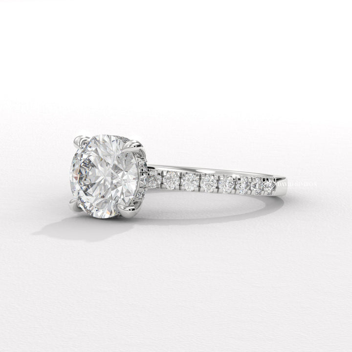 Round exclusive engagement ring, Round engraved engagement ring, Round halo diamond engagement ring, Round solitaire diamond engagement ring, Round unique diamond engagement ring,