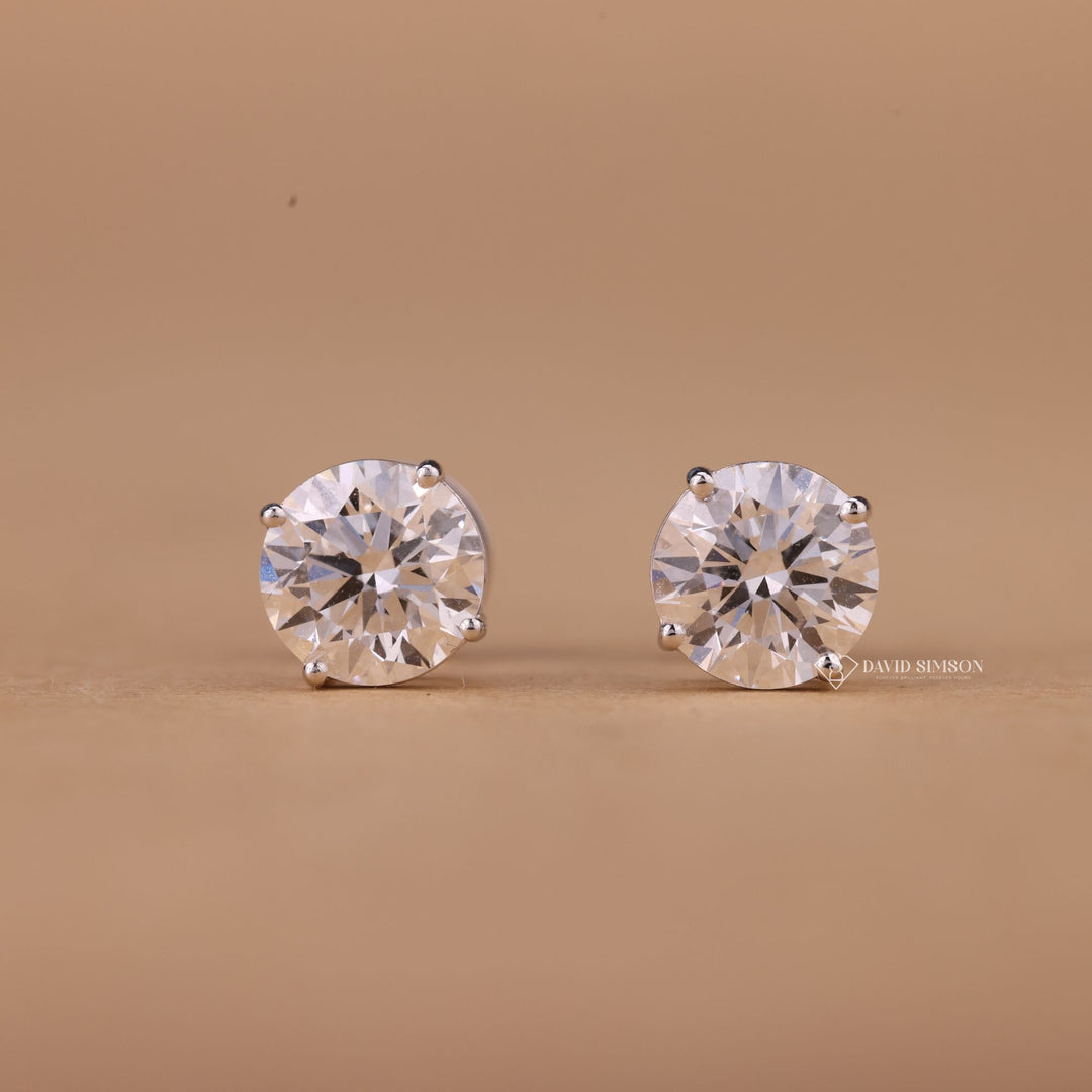 Round cut moissanite stud earrings
Moissanite diamond studs for her
Round brilliant cut stud earrings