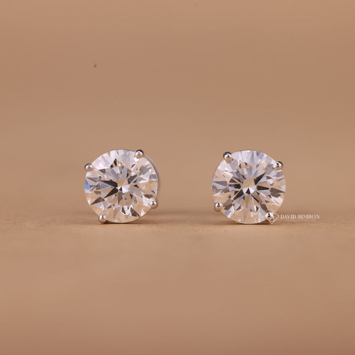 Round cut moissanite stud earrings
Moissanite diamond studs for her
Round brilliant cut stud earrings