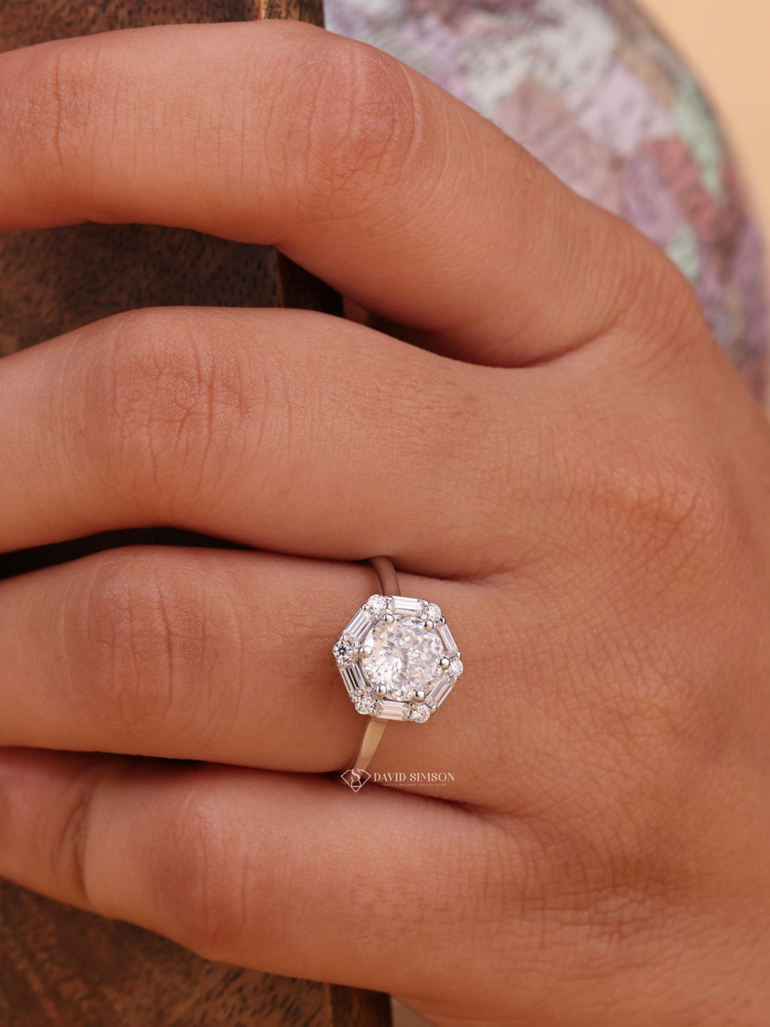 Round made-to-order engagement ring, Round personalized engagement ring, Round exclusive engagement ring, Round engraved engagement ring, Round halo diamond engagement ring, 