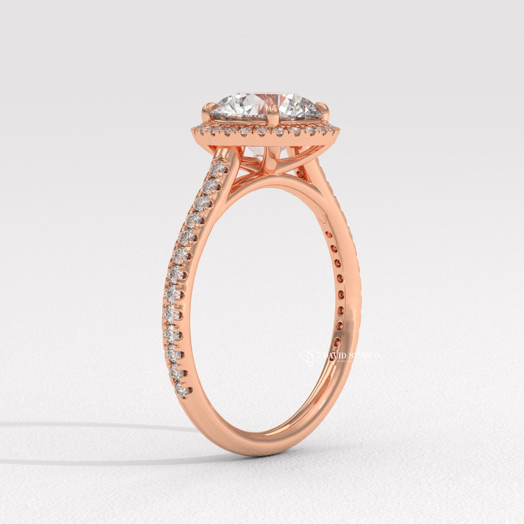Round custom diamond engagement ring, Round made-to-order diamond engagement ring, Round personalized diamond engagement ring, Round exclusive diamond engagement ring,
