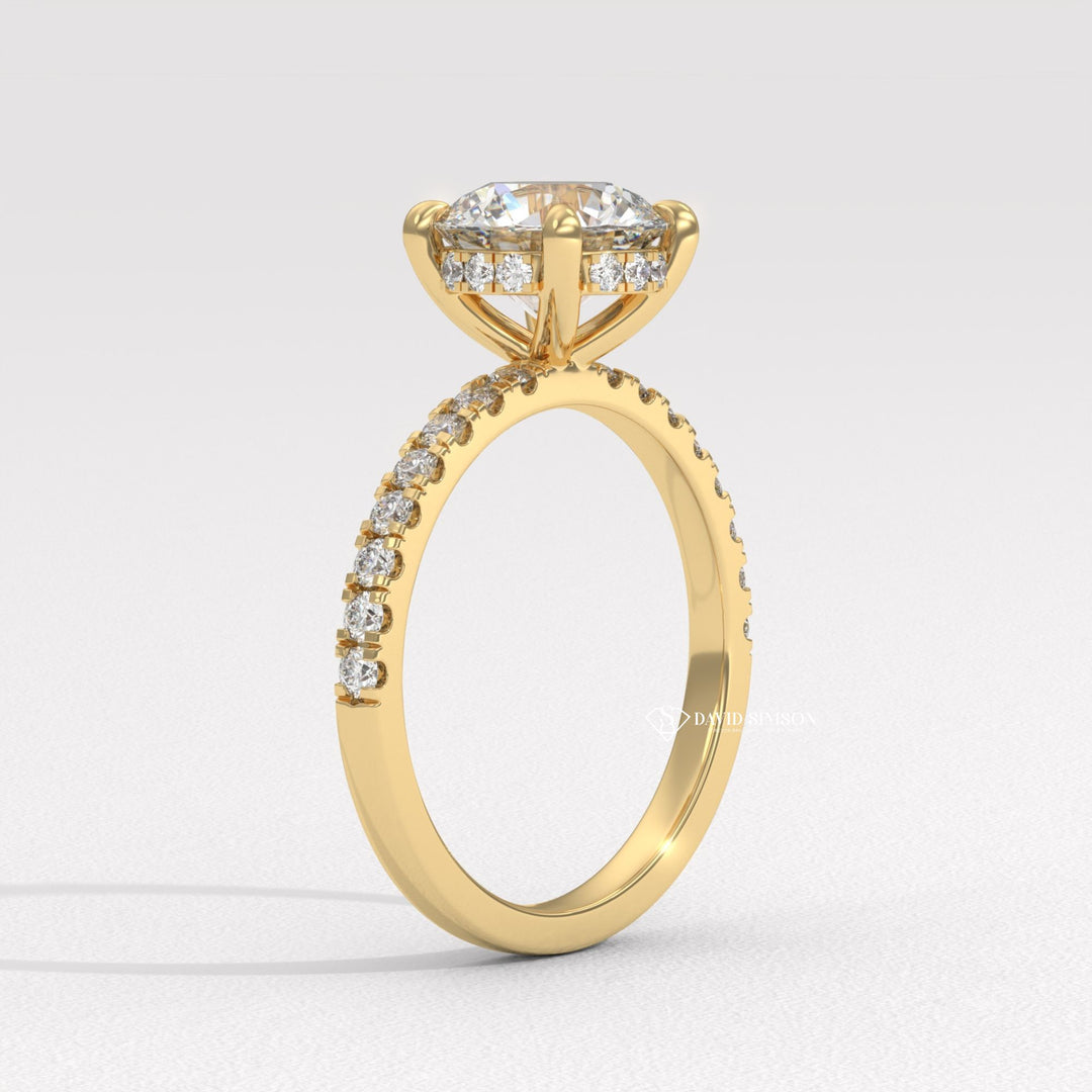 Round side stone engagement ring, Round cathedral engagement ring, Round bezel engagement ring, Round tension set engagement ring, Round split shank engagement ring,