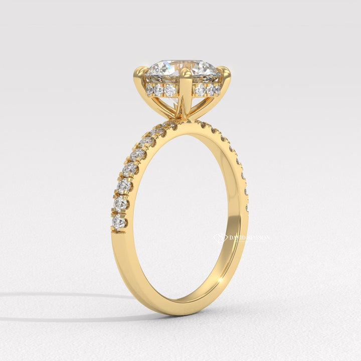 Round side stone engagement ring, Round cathedral engagement ring, Round bezel engagement ring, Round tension set engagement ring, Round split shank engagement ring,