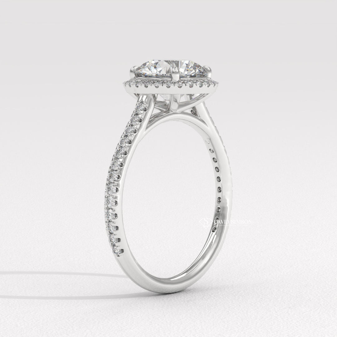 Round exclusive engagement ring, Round engraved engagement ring, Round halo diamond engagement ring, Round solitaire diamond engagement ring, Round unique diamond engagement ring, 