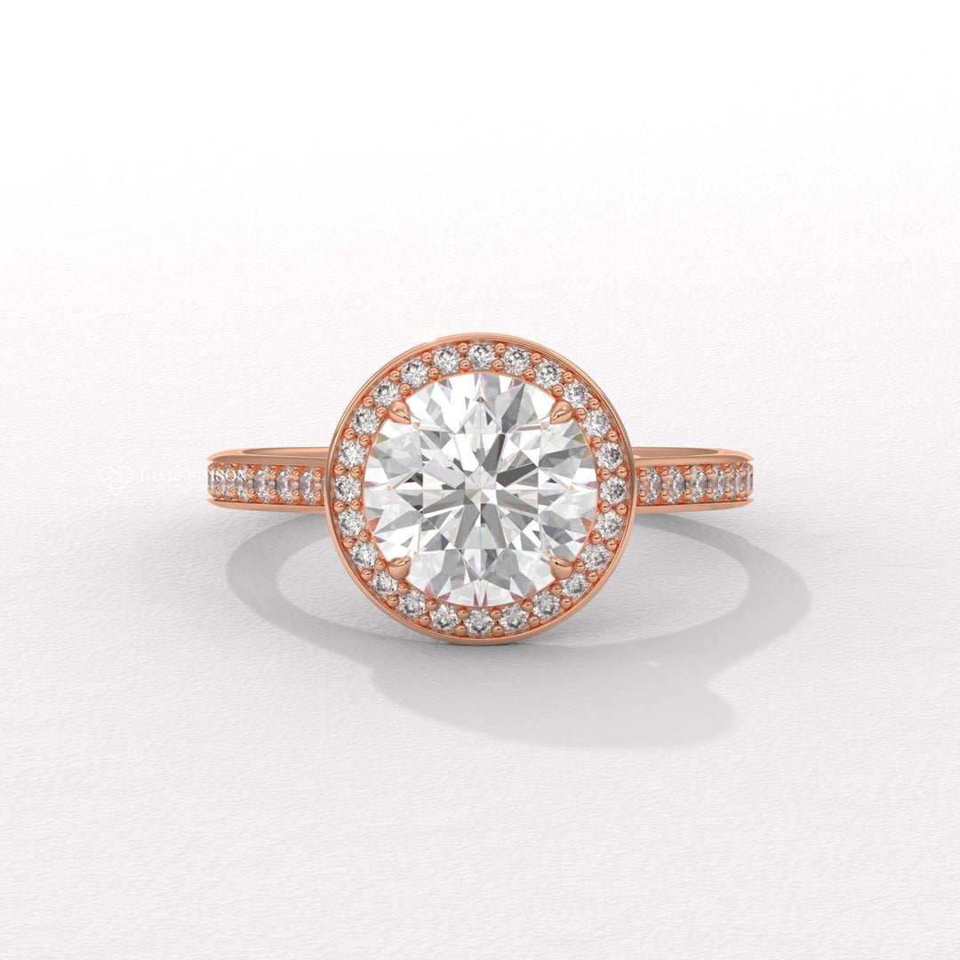 Round engraved engagement ring, Round halo diamond engagement ring, Round solitaire diamond engagement ring, Round unique diamond engagement ring, Round custom diamond engagement ring,