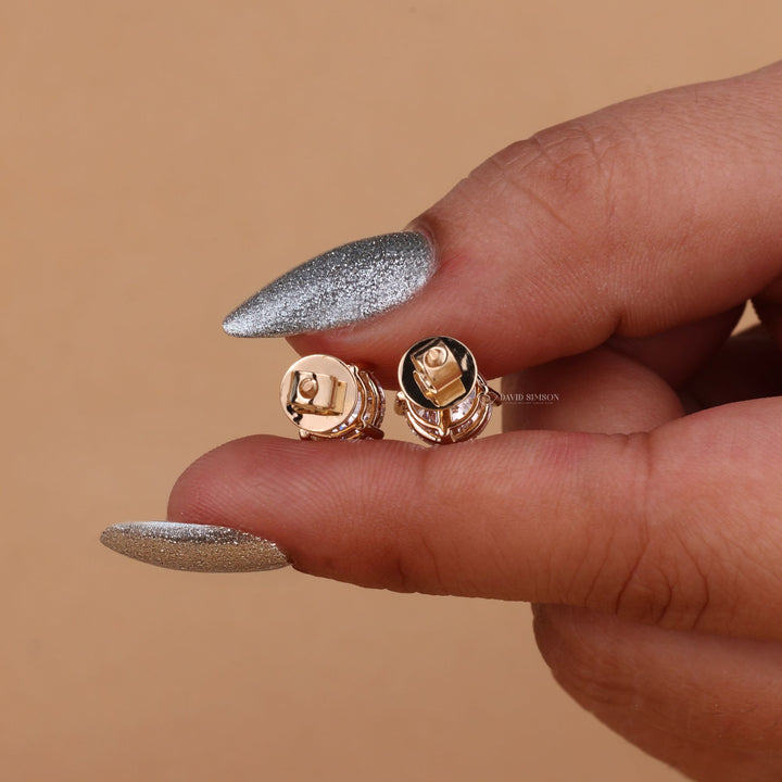 Round Moissanite Studs Diamond Earrings for Women