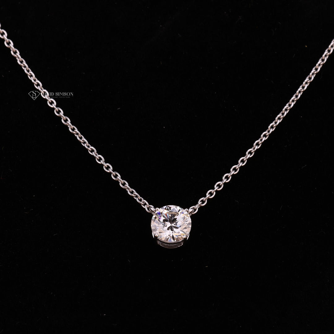 Classic Round Solitaire Pendant Neckpiece