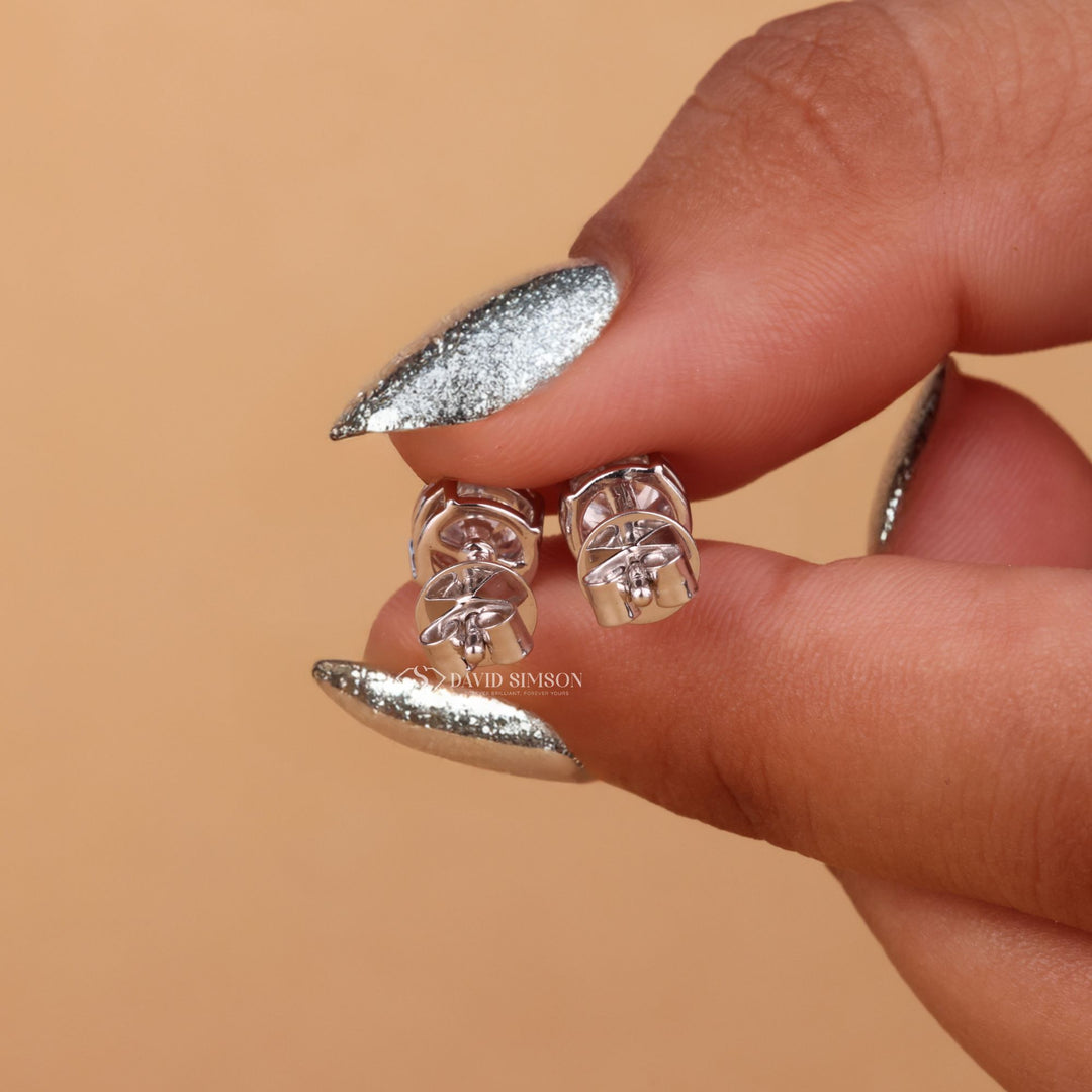 Round Cut Moissanite Diamond Stud for Her