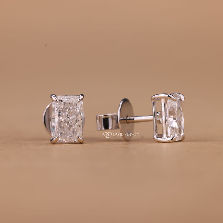 Daily Wear Diamonds, Push Back Studs, Screw Back Diamond Studs, Dainty Diamond Earrings, Statement Diamond Studs, High Clarity Diamonds, Radiant Cut Gift, Wedding Jewelry,
