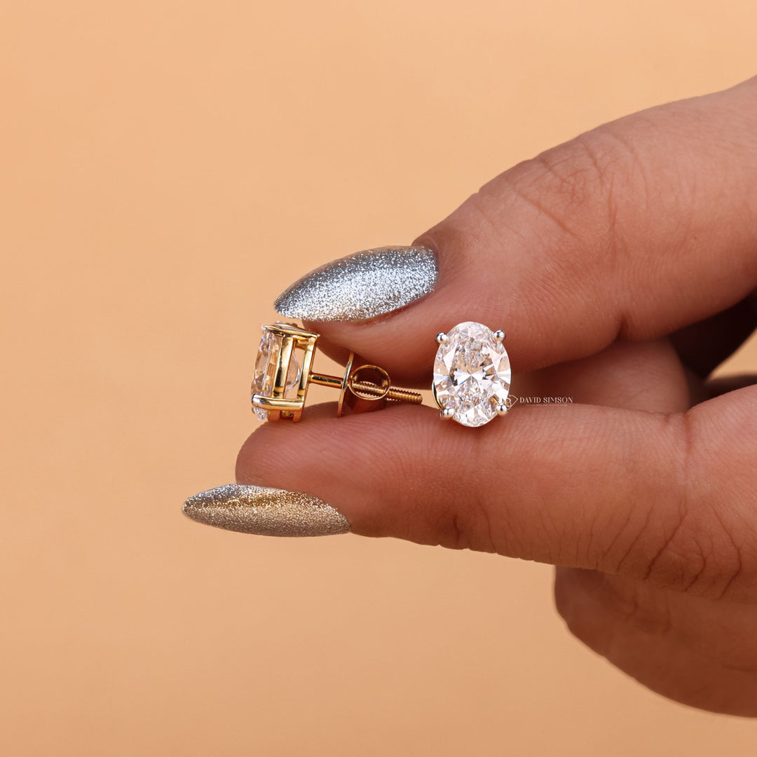 Vintage Style Moissanite Studs
Art Deco Emerald Cut Earrings
Screw Back Moissanite Studs